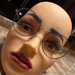 Valentino Black Round Glasses